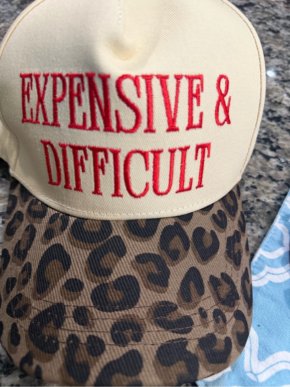EXPENSIVE & DIFFICULT Leopard Print Baseball Hat